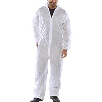 Beeswift Polyprop Boilersuit, White, Large