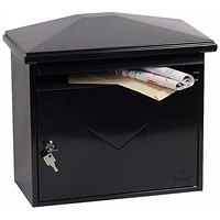 Phoenix Libro Front Loading Letter Box, Black