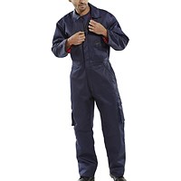 Beeswift Quilted Boilersuit, Navy Blue, 38