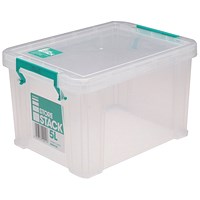 StoreStack Storage Box, 5 Litres, Clear