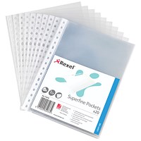 Rexel A5 Superfine Pockets, 55 Micron, Top Opening, Pack of 20