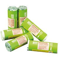 Waste Not Compostable Caddy Liner Bag 20 per Roll (Pack of 6)