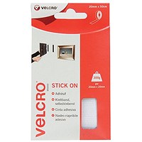 Velcro Stick On Tape, 20mmx50cm, White