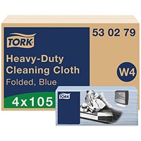 Tork Heavy Duty Cleaning Cloths 105 Sheets (Pack of 4) 530279