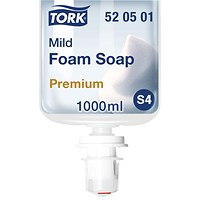 Tork S4 Mild Foam Hand Wash Cartridge, 1 Litre, Pack of 6