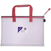 Snopake A3 Eva Mesh High Capacity Project Zippa Bag, Red