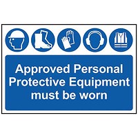 Spectrum Safety Sign Approved Personal Protective Equipment Must Be Worn, 600x400mm, PVC