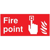 Safety Sign Fire Point, 100x200mm, Self Adhesive