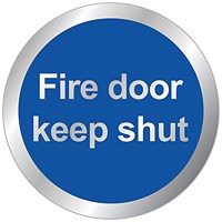 Safety Sign Fire Door Keep Shut, 76mm