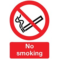 Safety No Smoking Sign, A4, PVC