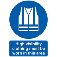 Safety Sign High Visibility Clothing Must be Worn, A4, PVC