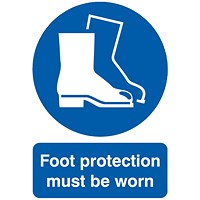 Safety Sign Foot Protection Must be Worn, A4, PVC