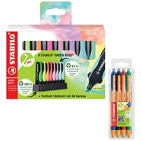Stabilo Green Boss Highlighter Desk Set, Assorted, Pack of 8 - Get Stabilo Pointball Ballpoint Pen, Retractable, Assorted, Pack of 4 Free