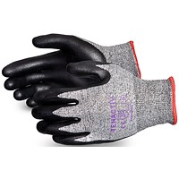 Superior Glove Tenactiv Cut-Resistant Composite Knit Gloves, Black, Small