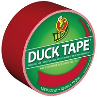 Ducktape Coloured Tape, 48mm x 18.2m, Red, Pack of 6