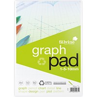 Silvine Recycled Graph Pad, A4, 50 Pages