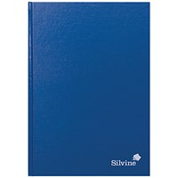 Silvine Casebound Notebook, A4, Ruled, 192 Pages, Blue, Pack of 6