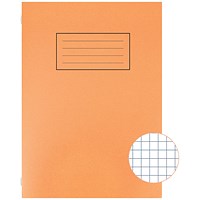 Silvine Exercise Book, 5mm Squares, A4, Orange, Pack of 10