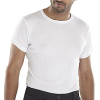Beeswift Short Sleeve Thermal Vest, White, 3XL