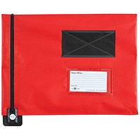 GoSecure Flat Mailing Pouch, 286x336mm, Red