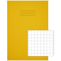Rhino Exercise Book, 10mm Square, 64 Pages, A4, Yellow, Pack of 50