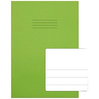 Rhino Exercise Book, 15mm/Plain, 64 Pages, A4, Green, Pack of 50
