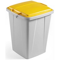 Durable Durabin Square Bin, 90 Litre, Grey with Yellow Lid