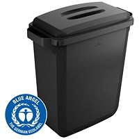 Durable Durabin Eco Waste Bin, 60 Litre, Black with Black Eco Lid