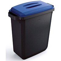 Durable Durabin Eco Waste Bin, 60 Litre, Black with Blue Lid