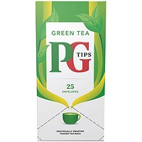 PG Tips Pure Green Envelope Tea Bags, Pack of 25