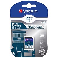 Verbatim Pro SDXC Memory Card, 64GB