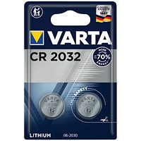 Varta CR2032 Lithium Batteries, Pack of 2