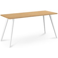 Air Workstation 1400mm Wide, Maple Top, White Legs