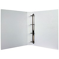 Presentation Ring Binder, A4, 4 D-Ring, 25mm Capacity, White, Pack of 10