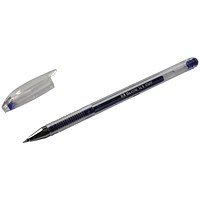 Blue Gel Pens, Transparent Barrel, Medium Tip, Pack of 10