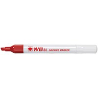 Red Whiteboard Marker, Chisel Tip, Pack of 10