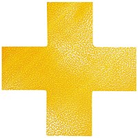 Durable Permanent 'Cross' Floor Marking Shape, Yellow, Pack of 10