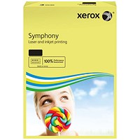 Xerox A4 Symphony Coloured Paper, Pastel Yellow, 80gsm, Ream (500 Sheets)