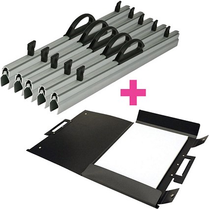 Arnos Hang-A-Plan General Front Load Binder A1 Silver - 5 x D100A and receive a FREE Portfolio