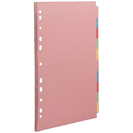 Concord Subject Dividers, 10-Part, A4, Assorted, Pack of 5