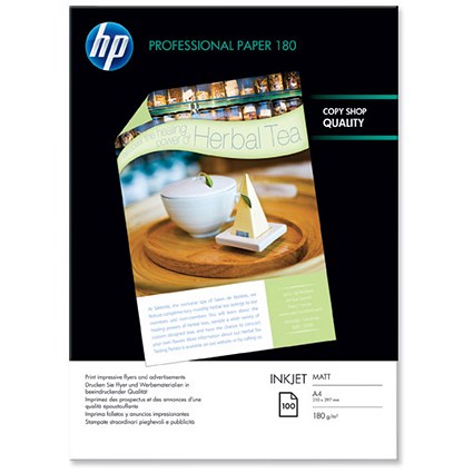 HP A4 Superior Inkjet Paper Matt / White / 180gsm / Pack of 100