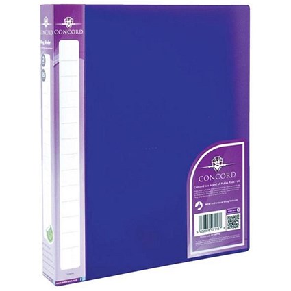 Concord Vibrant Ring Binder / A4 / 25mm Capacity / Purple / Pack of 10