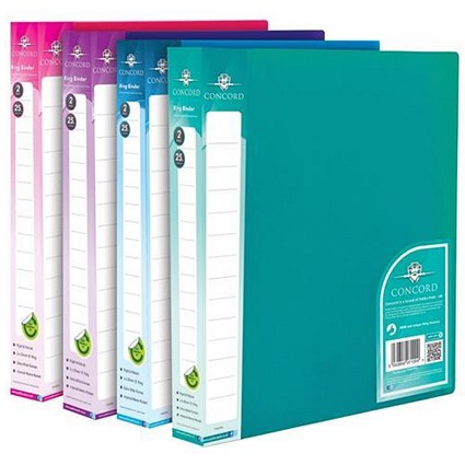 Concord Vibrant Ring Binder / A4 / 15mm Capacity / Assorted / Pack of 10