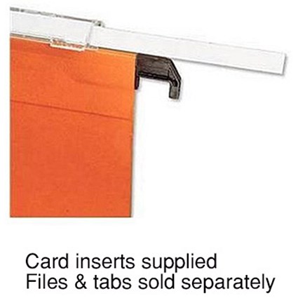 Bantex Flex Lateral File Card Inserts, 25 Per Sheet, White, Pack of 10