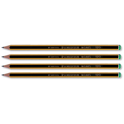Staedtler 120 Noris Pencil / Cedar Wood / 2H Green Cap / Pack of 12