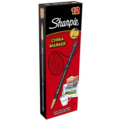 Sharpie China Wax Marker Pencil, Blue, Pack of 12