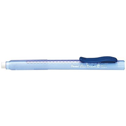 Pentel Clic Eraser Plastic in Pen-shaped Barrel / Retractable / Non-smearing / Pack of 12