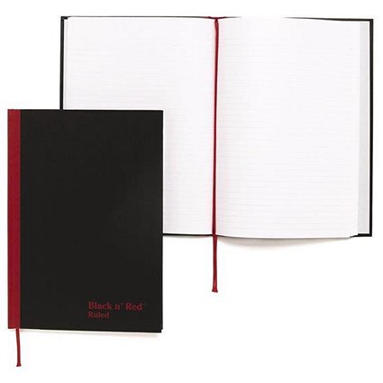 Black n' Red Casebound Book / Ruled / 96 Sheets / A5 / Pack of 5 - Buy One Get One FREE