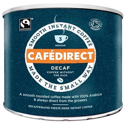 Cafe Direct Classics Decaffeinated Instant Coffee - 500g Tin - Offer Includes FREE Chocolate Eggs