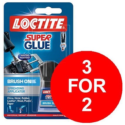 Loctite Super Glue Easy Brush in Anti-spill safety Bottle 5g / 3 Packs for the Price of 2